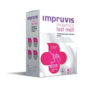 Impruvis Probiotics Fast Melt 1g. aroma de zmeura si capsuni
