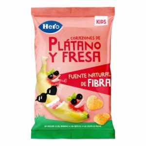 Inimioare eco din porumb cu banane si capsuni pentru +3 ani
