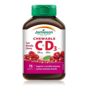 Vitamina C 500mg + Vitamina D 500 UI cu aroma de cirese