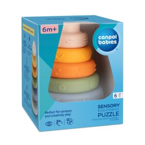 Jucarie senzoriala pentru bebelusi puzzle piramida cu inele 79/103