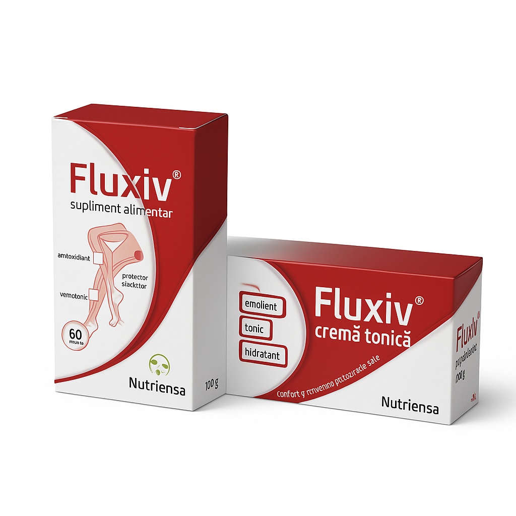 Kit Fluxiv – Comprimate + Crema Tonica pentru Circulatie si Varice