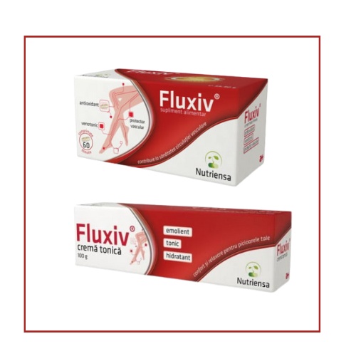 Kit pentru circulatie venoasa – Fluxiv comprimate + crema tonica