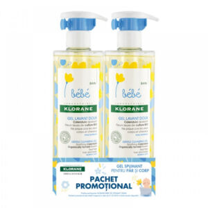 Klorane Bebe Pachet Promotional Gel Spumant pentru par si corp 2 x 500 ml