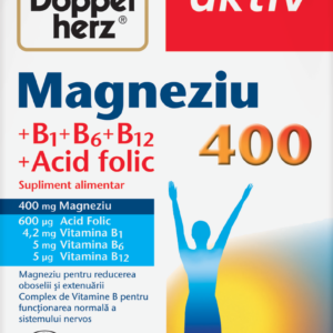 Magnesiu 400 mg + Vitamina B1+B6+B12 + Acid folic