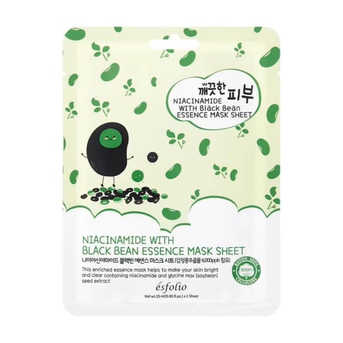 Masca pentru fata cu niacinamida si esenta de fasole neagra