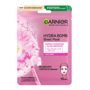 Masca servetel cu sakura si acid hialuronic pentru hidratare si revitalizare