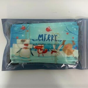 Masti igienice pentru uz civil -Model de Craciun Albastru x10buc