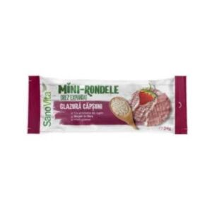 Mini rondele din orez cu glazura de capsuni