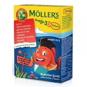 Moller's Omega3 x 36 pestisori aroma lamai verzi si capsuni