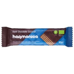 Napolitana cu nuca de cocos invelita in ciocolata neagra Bio