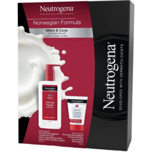 Neutrogena Pachet Lotiune de corp intens hidratanta 250 ml + Crema de maini fara parfum 50 ml