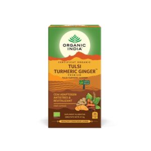 ORGANIC INDIA Ceai Tulsi Adaptogen Turmeric si Ghimbir