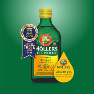 Omega 3 ulei ficat de cod cu aroma de lamaie
