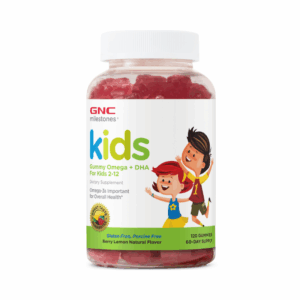 Omega+DHA pentru copii Milestones® Kids Gummy cu aroma naturala de fructe de padure si lamaie