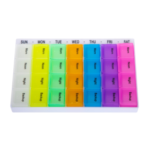 Organizator saptamanal pentru medicamente cu separator