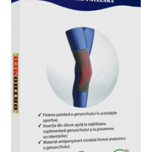 Orteza genunchi cu silicon si sustinere patelara