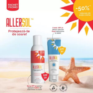Pache PROMO: Allersol Spray SPF50+ Allersol Crema dupa plaja SPF30 - 50% REDUCERE din crema
