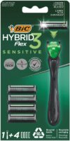 Pachet Aparat de ras Hybrid Flex 3 Sensitive 1 bucata + Rezerve 3 bucati