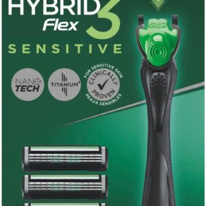 Pachet Aparat de ras Hybrid Flex 3 Sensitive 1 bucata + Rezerve 3 bucati