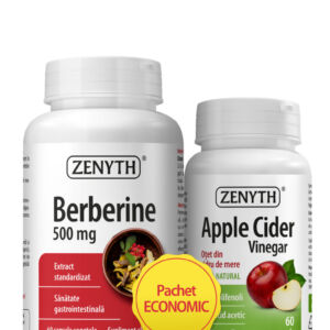 Pachet Berberina 500mg 60 capsule + Otet din cidru de mere 60 capsule
