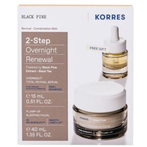Pachet Black Pine Crema de noapte 40ml + Ser dual pentru ten 15ml
