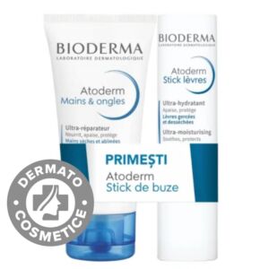 Pachet Crema de maini 50ml + Stick de buze 4g Atoderm 1 bucata