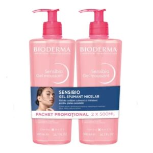 Pachet Gel Spumant Calmanta si Hidratant Sensibio 2x500 ml – Bioderma