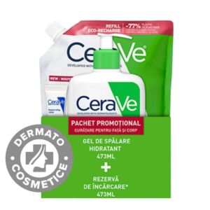 Pachet Gel de spalare hidratant 473ml + Refill Gel de spalare hidratant 473ml + Lotiune hidratanta 5ml