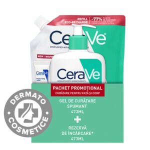 Pachet Gel spumant de curatare 473ml + Refill Gel spumant de curatare 473ml + Lotiune hidratanta 5ml