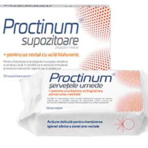 Pachet Proctinum 10 supozitoare + Servetele umede 72 bucati Gratuit