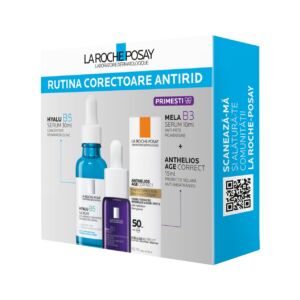 Pachet Promo La Roche-Posay: Hyalu B5 30ml + Mini Anthelios Age Correct + Mini Mela B3 Serum