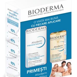 Pachet Promotional Bioderma Atoderm Intensive: Balsam 500 ml + Ulei de Dus 200 ml