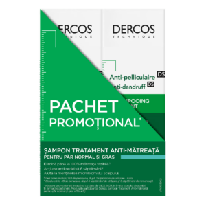 Pachet Sampon anti-matreata pentru par normal-gras Dercos