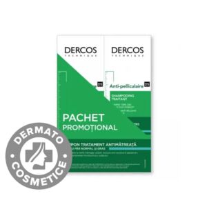 Pachet Sampon tratament anti-matreata pentru par normal-gras Dercos