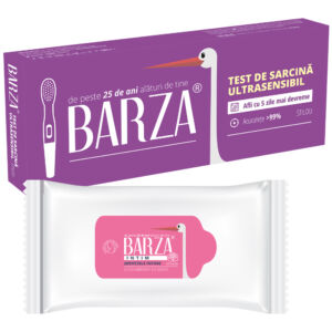Pachet Test de sarcina ultrasensibil stilou x 1 bucata + Servetele umede x 20 bucati