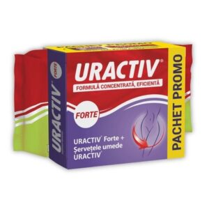 Pachet Uractiv Forte 20 comprimate + Servetele umede Uractiv 20 bucati