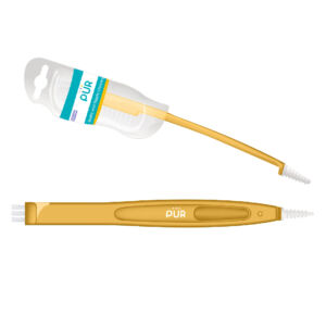 Perie pentru curatarea biberonului si tetinei portocaliu