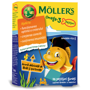 Pestisori gumati cu Omega 3 si aroma de lamai si portocale