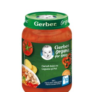 Piure Bio din cartofi dulci cu pui si legume de la 10 luni