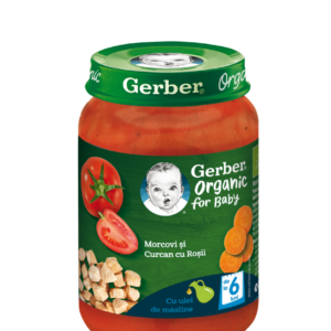 Piure Bio din morcovi cu rosii si curcan de la 6 luni