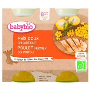 Piure de porumb dulce si pui Bio