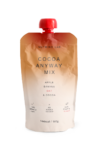 Piure pasteurizat din fructe cu mere si banane cu adaos de ovaz si pudra de cacao