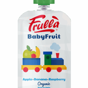 Piure pentru copii din mar banana si zmeura Baby Fruit Bio