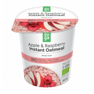 Porridge din ovaz integral cu mar si zmeura Bio