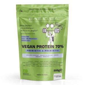 Pudra proteica Bio vegana 70% cu aroma de cookies