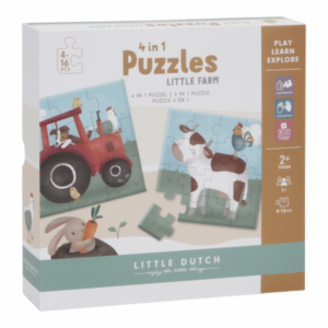 Puzzle 4 in 1 din carton FSC Little Farm