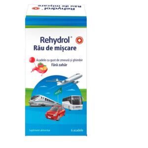 Rehydrol Acadele rau de miscare cu zmeura si ghimbir – 6 bucati – MBA Pharma