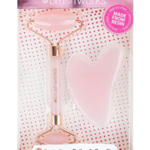 Roller pentru fata + Gua Sha Roz