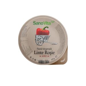 Sanovita Pasta Vegetala Tartinabila din linte rosie cu ardei si ceapa