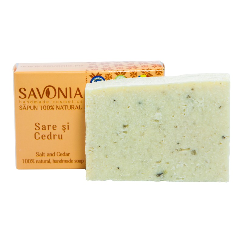 Sapun natural pentru maini si corp Sare si Cedru